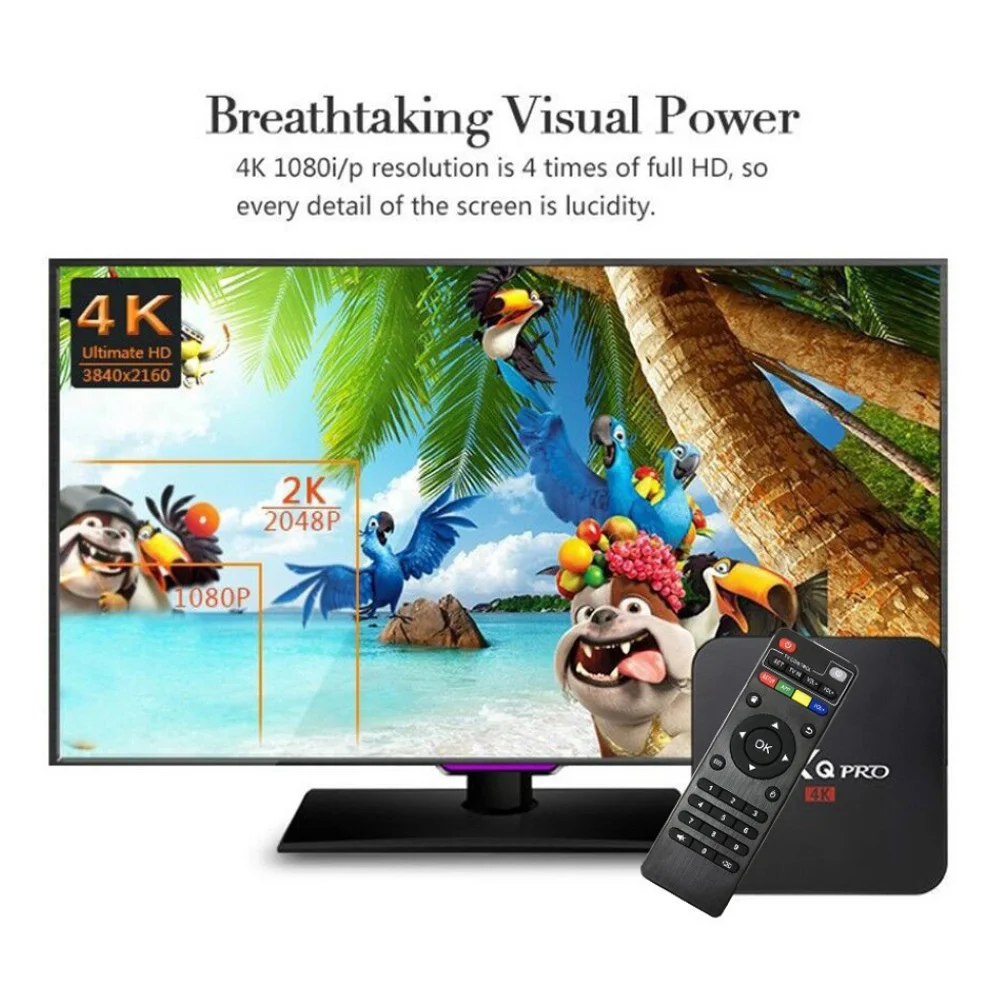 Умная ТВ-приставка Home 1 + 8 Гб HD WiFi HDMI-совместимая телеприставка медиаплеер для Android