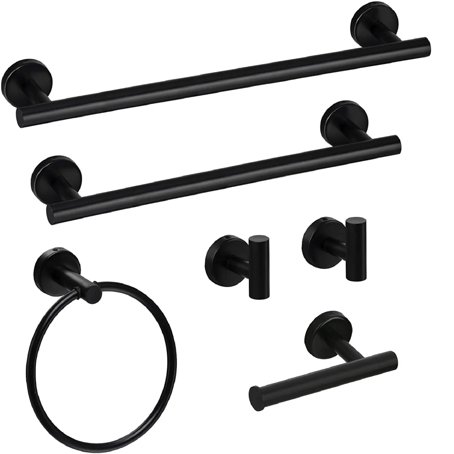 

6 PCS/A Set SUS 304 Stainless Steel Bathroom Towel Rack Set Wall Mount Resists Daily Scratches, Corrosion and Tarnishing