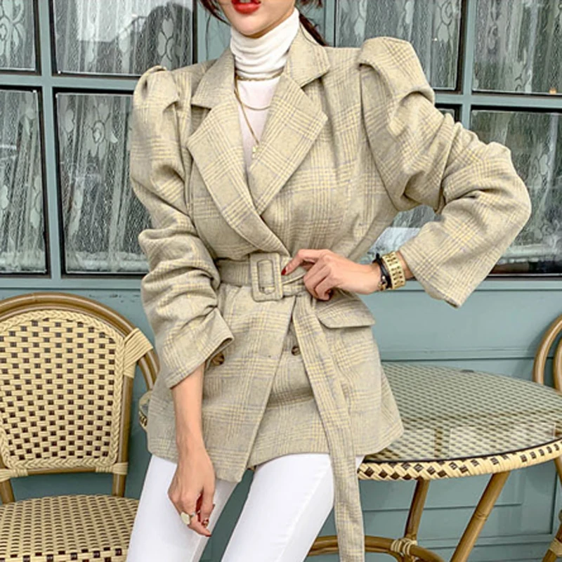 BGTEEVER зимние Утепленные двубортные женские шерстяные пальто 2020 Весна Зубчатый