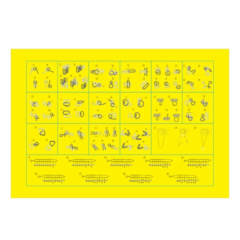 

Butebuy 18Pcs Metal Wire Puzzle IQ Mind Brain Teaser Link Unlock Interlock Set