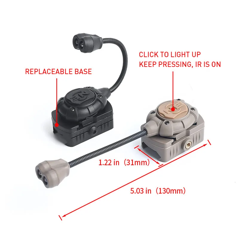 Светодиодный светильник для шлема Princeton Tec MPLS2 Combo Airsoft зеленый/красный с