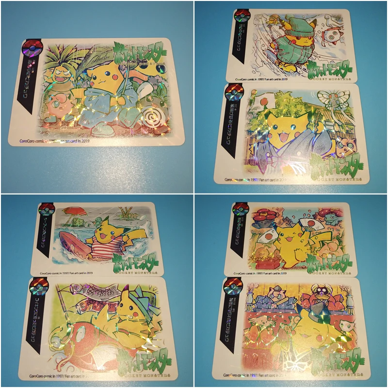 7 шт./компл. Pokemon блики флэш карты Пикачу Путешествия Серии Reizen Collectie Kaart детские