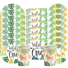 Набор одноразовой посуды с изображением животных джунглей