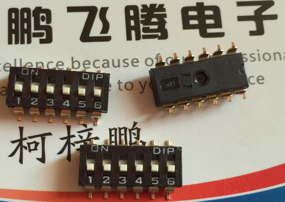 юанда DIP SMD код набора переключатель 6-черного цвета; 6 пар в комплекте кодовый переключатель 2, 54 шаг DM-06-V-T/R