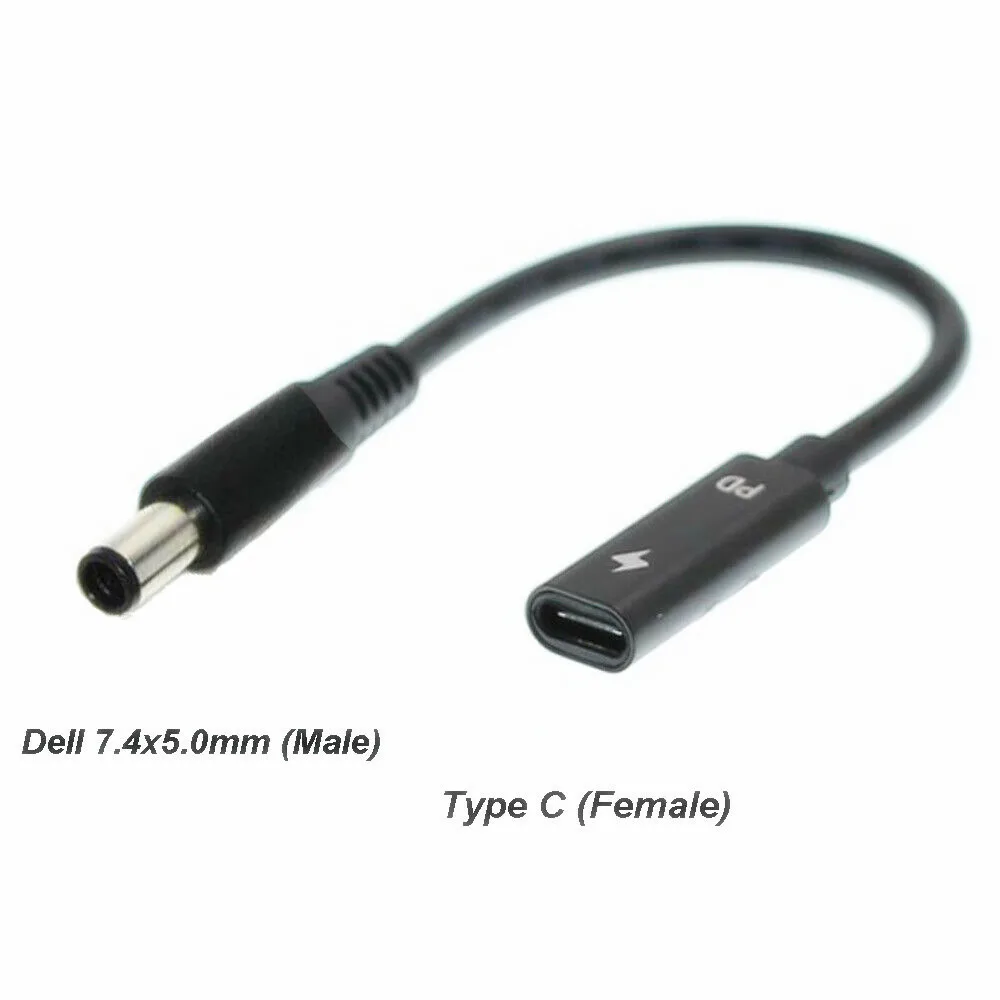 

PD Fast charging cable USB-C/Type-C female to DC 7.4x5.0x0.6mm Power PD Charging Cable for Dell Alienware M11x, M11x R2, M11x R3