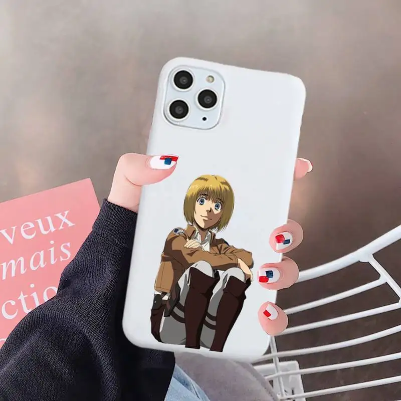 

Attack on Titan anime Armin Arlert Phone Case Candy Color for iPhone 6 7 8 11 12 s mini pro X XS XR MAX Plus