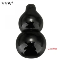 natural black obsidian beads exotic calabash shape 22x40x22mm black obsidian beads for jewelry making needlework diy pendant