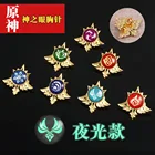 Игровой брелок Genshin Impact Vision Lnazuma Keqing HuTao Xiao, брошь, светящийся, 7 элементов, оружие, глаз оригинального Бога