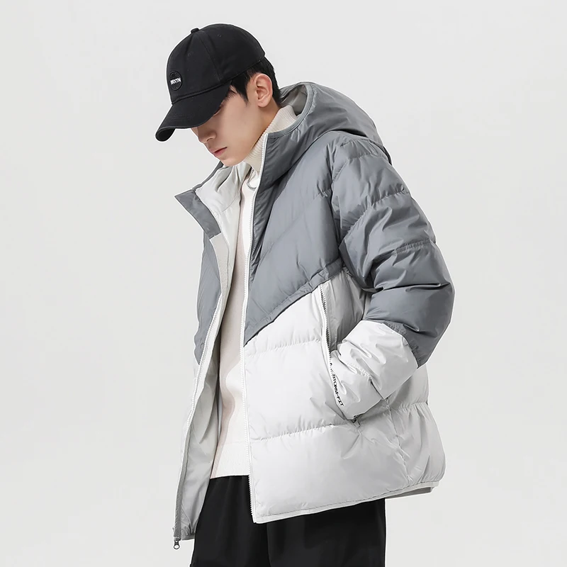 Ветровка мужская водонепроницаемая Бомбер с капюшоном приталенная в стиле