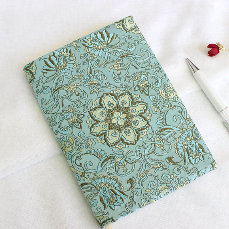 

A5A6 Handmade National Customs Notebook Cover Embroidery or Bronzing Fabric Adjustable Planner Journal Wrapper School Stationery
