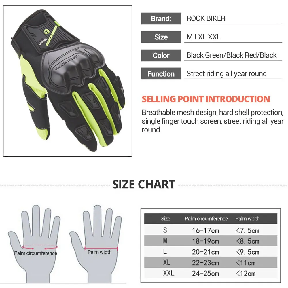 

Motorcycle Gloves Summer Breathable Mesh Moto Motocross Off-Road Gloves Touch Function Motorbike Riding Gloves