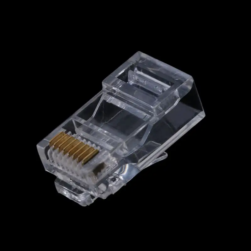 

Gold plated RJ45 Net Network Modular Plug Cat5 CAT5e Connector 8P8C utp Unshielded Modular Rj45 Plug NEW 25/100/ 200/500 PCS