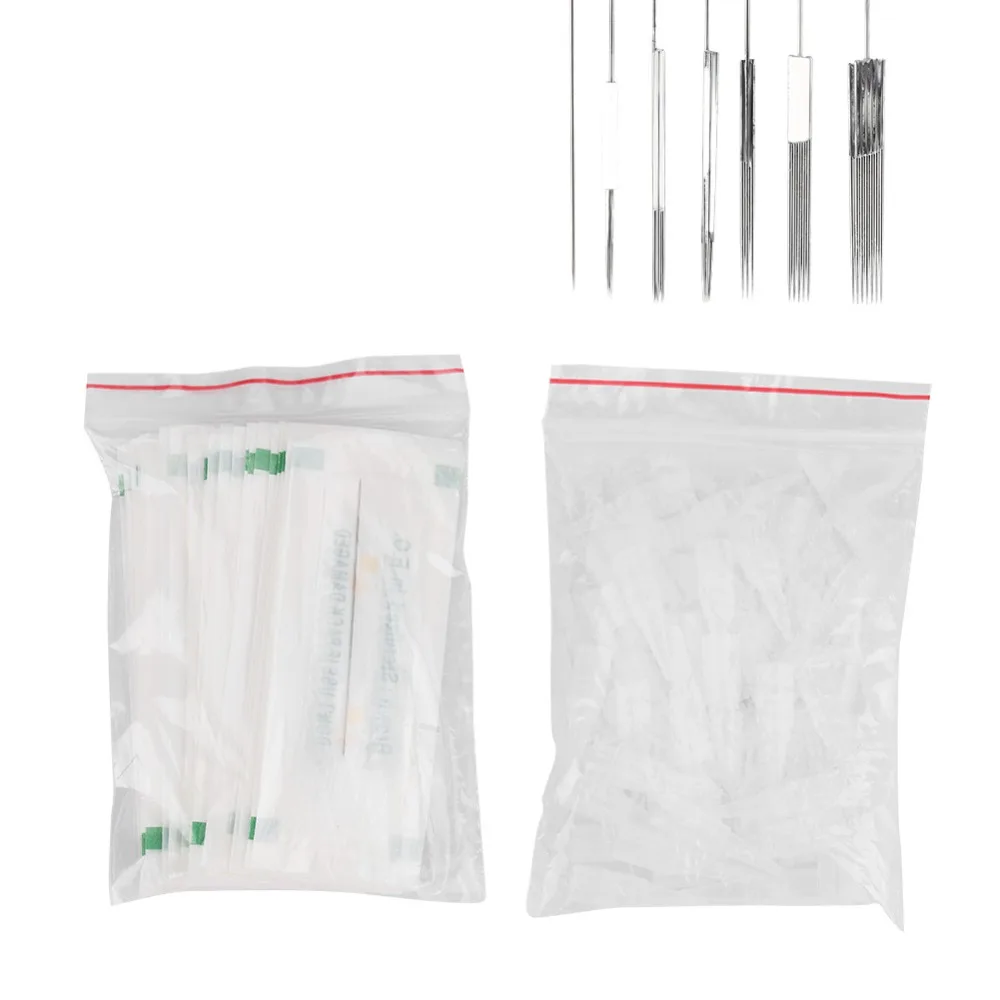 

50Pc Disposable Fog Eyebrow Permanent Eyeliner Lip Tattoo Microblading Needle with Needle Cap Microblading Tattoo Machine Needle