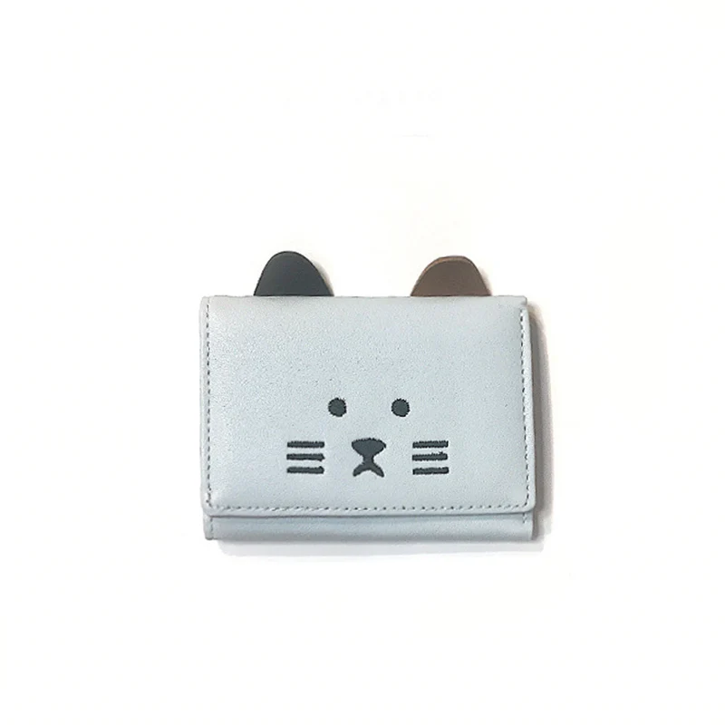 L Корейская версия кошельков из искусственной кожи, модный короткий трехслойный кошелек для девушек, студенческий маленький кошелек для монет, дизайнерский милый кавайный кошелек - Цвет: L
