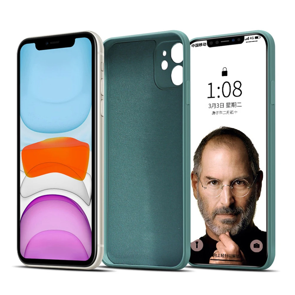 Чехол LOVECOM из жидкого силикона квадратный однотонный мягкий чехол с