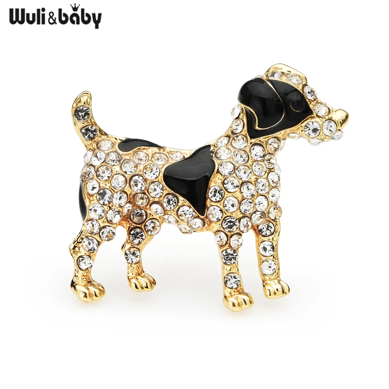 

Wuli&baby Enamel Spot Dog Brooches Women Rhinestone Dog Pets Animal Party Casual Brooch Pins Gifts