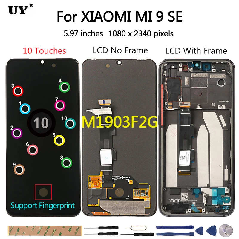 Дисплей AMOLED 5 97 дюйма для Xiaomi Mi 9 SE ЖК-дисплей Mi9 дисплей с рамкой сенсорный экран