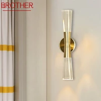 brother indoor wall lamps crystal led modern wall lights sconce aluminum fixture for bedroom living room office hotel