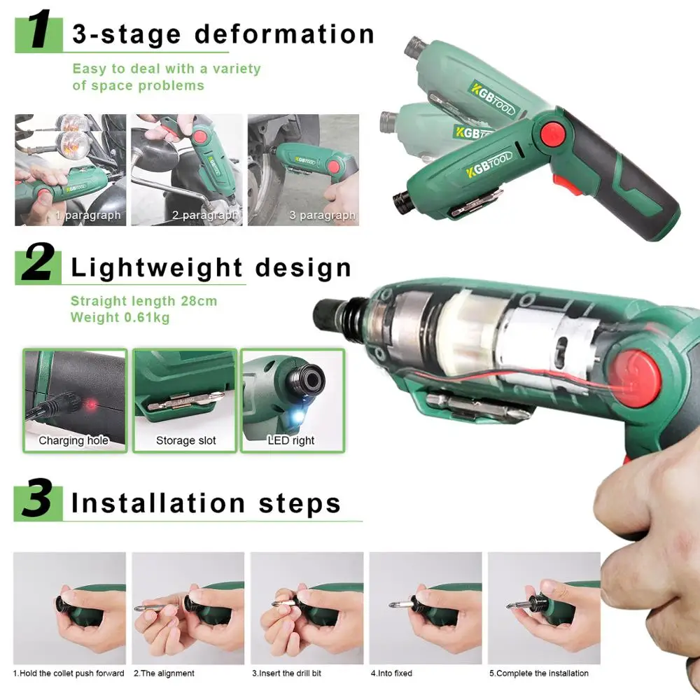 КГБ 8 В Макс ударная аккумуляторная электрическая отвертка литиевая батарея Мини