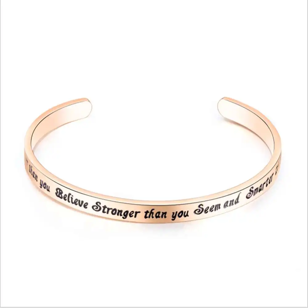 Женские украшения из титановой стали браслеты с вдохновляющими фразами для пар