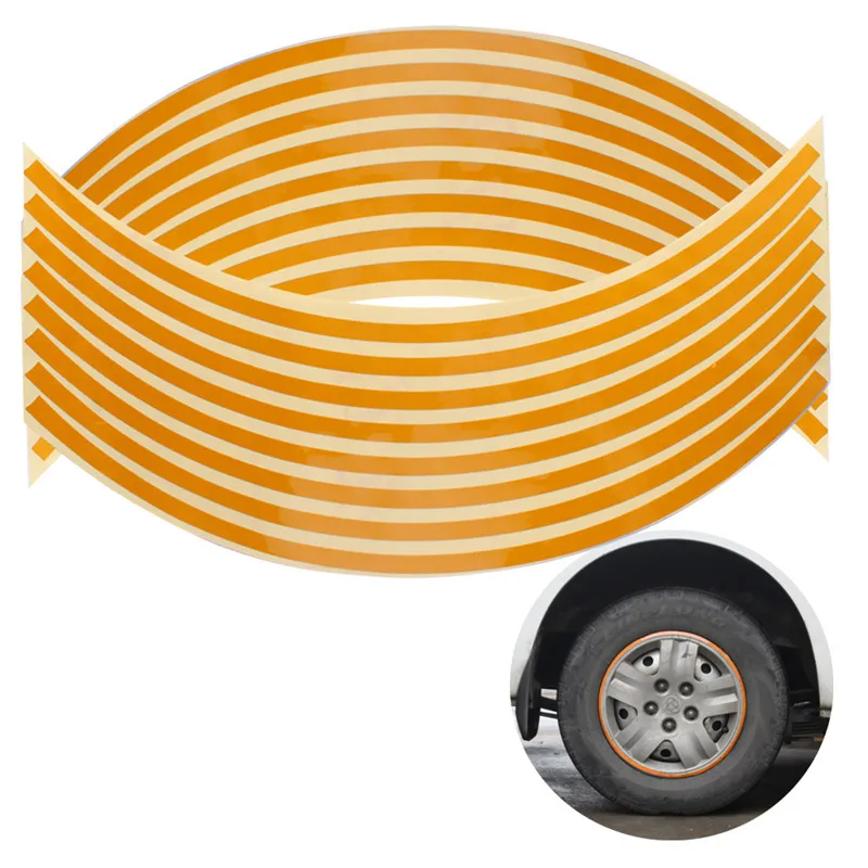 16Pcs 18inch Strips Waterproof Popular Motorcycle Car Rim Stripe Brand New High Quality Wheel Decal Tape Sticker Lots Reflective |