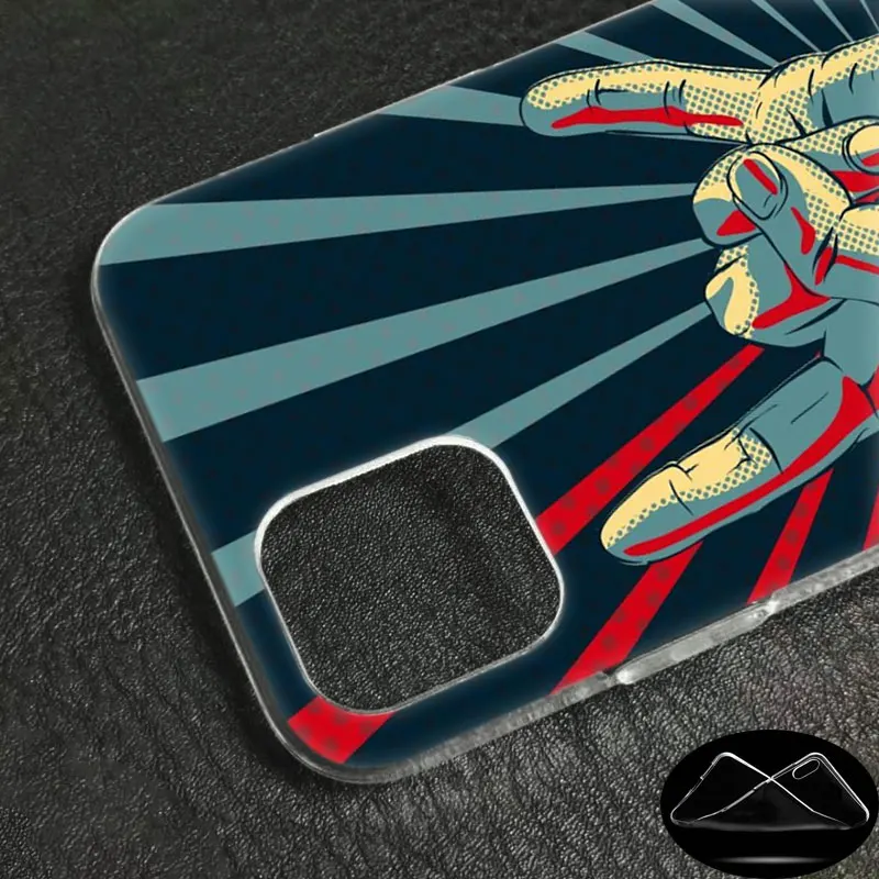 Роскошный мягкий силиконовый чехол для телефона Rock ролл череп для Apple iPhone 11 Pro XS Max X XR 6 6S 7 8 Plus 5 5S SE Модный чехол