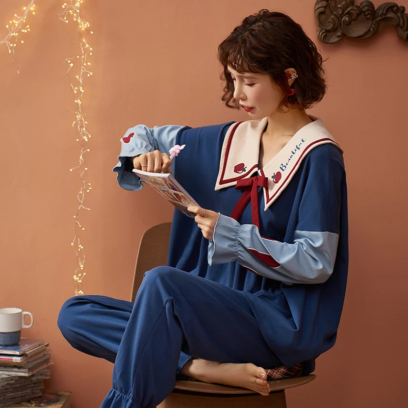 

JRMISSLI M L XL XXL Women Pajamas Sets Girls Sleepwear Women's Pijamas Suit Home Clothes Larger Pyjama Femme