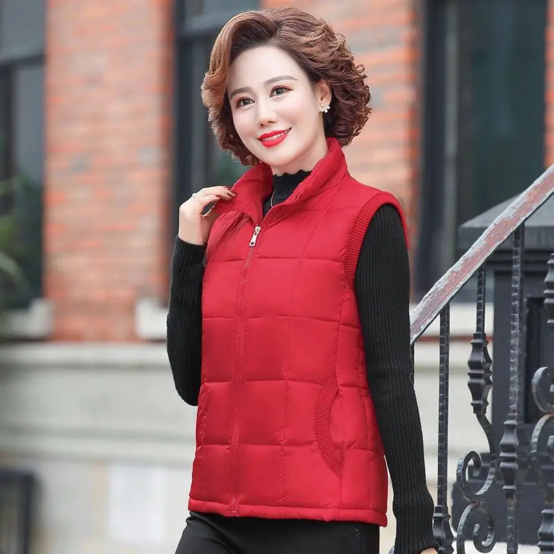 

Autumn and winter women cotton Quilted Vests Casual soft warm waistcoat size 5XL female outwear Sleeveless vest