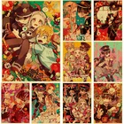 Новая покупка 3 и 4 Jibaku Shounen Hanako-kun Аниме Манга HD печать ретро постер наклейки на стену для гостиной домашнее художественное украшение
