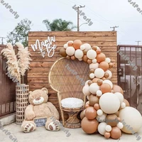 87pcs natural sand balloon garland arch kit baby shower decoration cocoa brown balloons kids 1st birthday party supplies