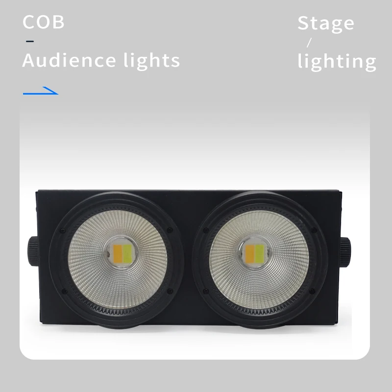 

2 eyes 2x100w LED COB DMX Stage Effect Blinder Light Cool and Warm White DJ 200W Audience lights Disco Stage Lighting