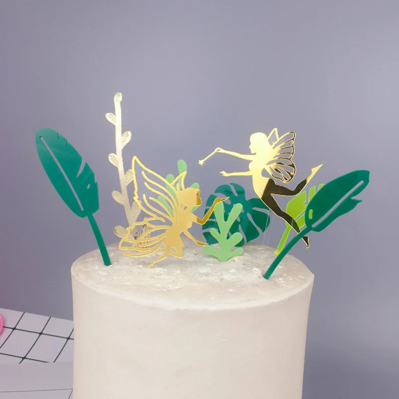 Новый акриловый Топпер для торта с изображением сказочного угла золотистый