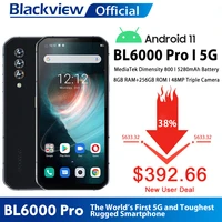 blackview bl6000 pro 5g smartphone ip68 waterproof 48mp triple camera 8gb ram 256gb rom 6 36 inch global version mobile phones
