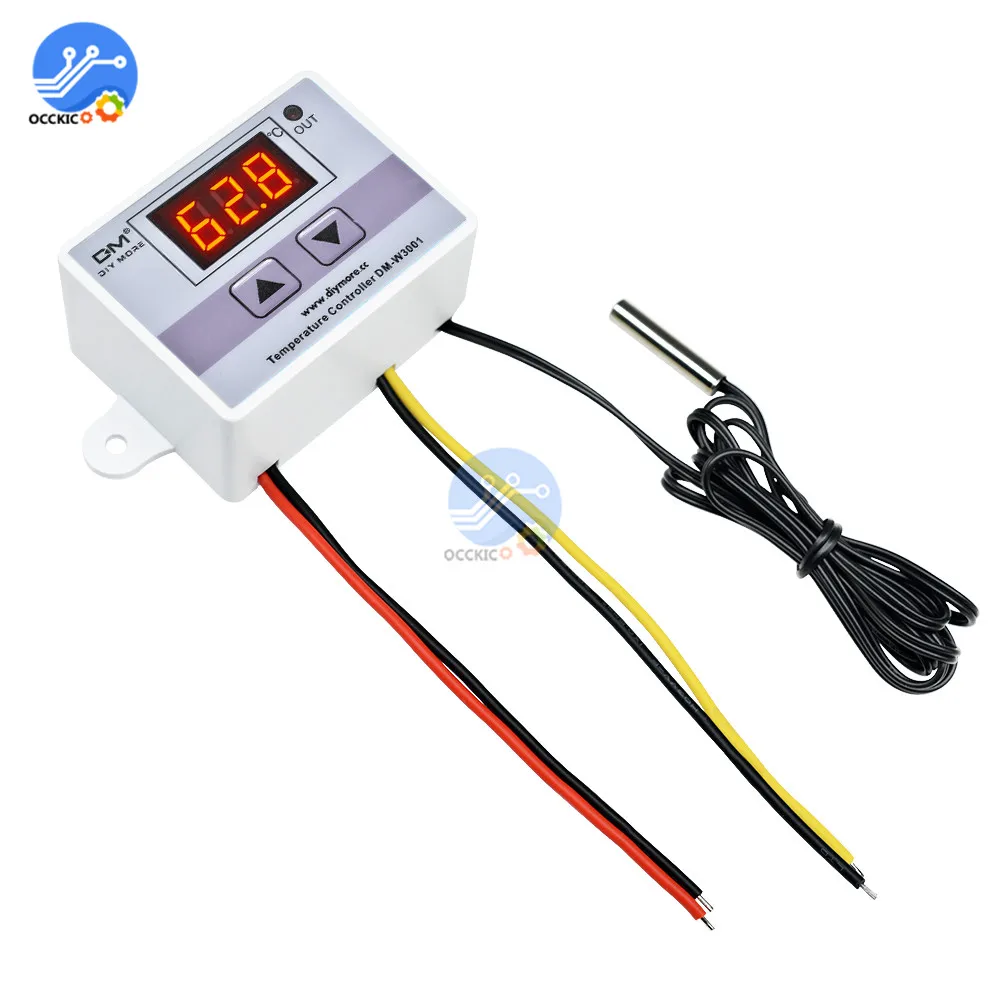 220V W3001 светодиодный цифровой Температура датчики регулятора термостат регулятор
