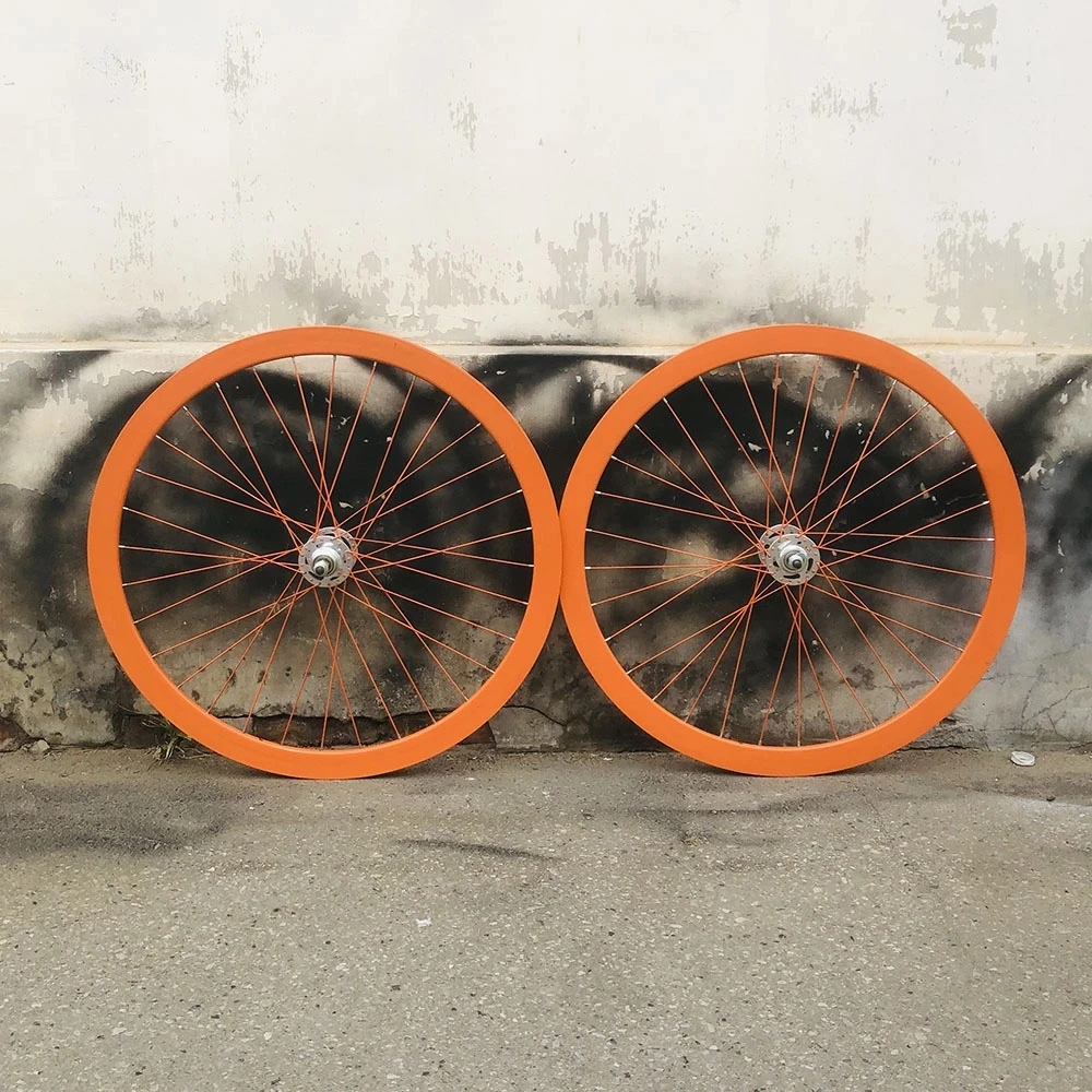 

Велосипедный обод колеса Fixie 50 мм передняя 24H задняя 32H ступица фиксированная Шестерня односкоростная велосипедная колесная пара алюминиев...