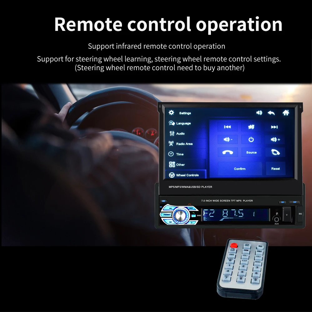 Уникальный дизайн автомобильный мультимедийный плеер 9601G MP5 7-дюймовый TFT ЖК-экран