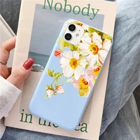 spring retro bloom flowers phone case for iphone 13 12 11 pro max x xr xs max 6s 7 8 plus se 2020 soft silicone back cover shell