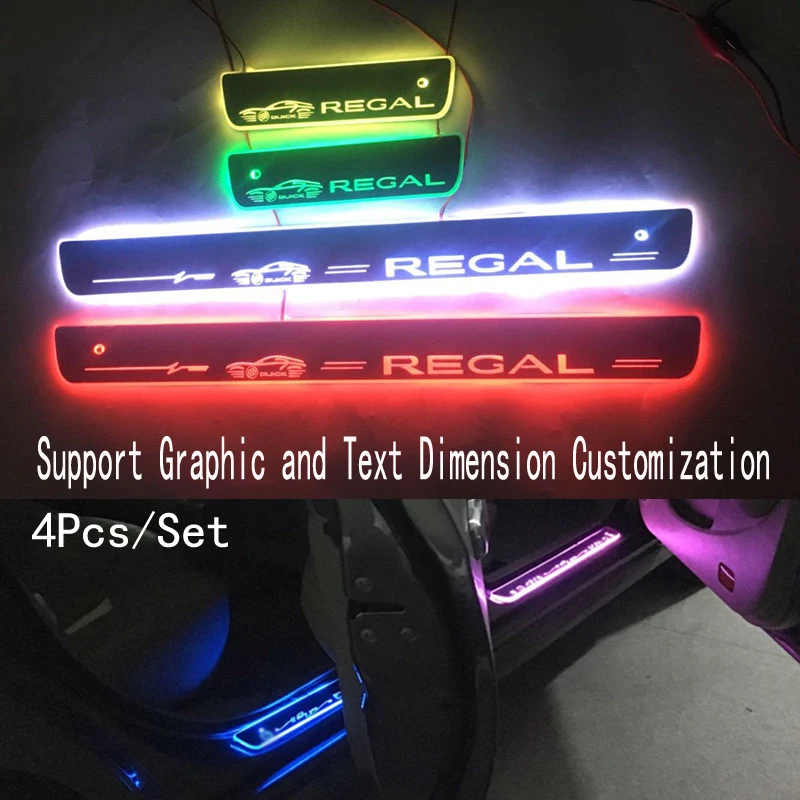 

4pcs/ Applicable to BULCK REGAL Streaming Dynamic LED Lamp Door Welcome Pedal/Dynamic Lighting Vehicle Threshold For Regal 10-19