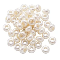 50pcs abs imitation pearl acrylic rondelle large hole european beads for jewelry making 12x7mm hole 5mm