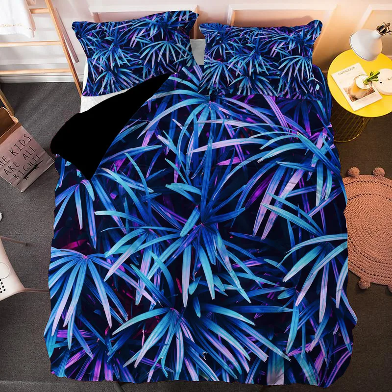 Зеленый набор пододеяльников Стёганое одеяло крышка с Наволочки принтом чехол