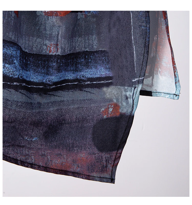 

Women's Clothing Retro Skirt Art Pattern Design Fashionable All-Match Skirt Irregular Slit High Waist A- Line Mid-length Skirt