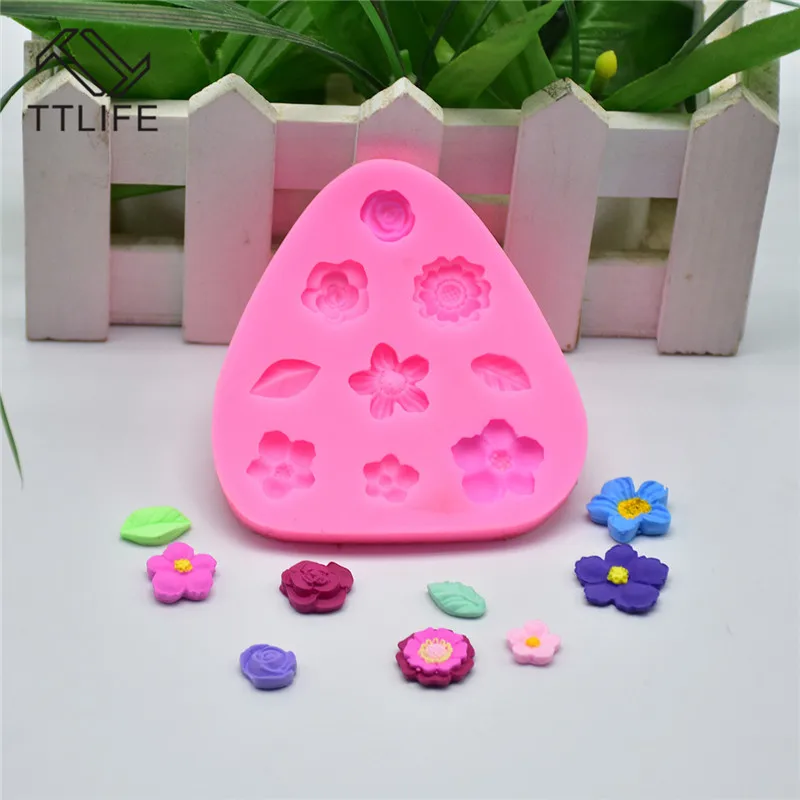 TTLIFE 3D Triangle Flower Collection Silicone Mold Fondant Cake Decorating DIY Tools Chocolate Soap Baking Moulds Kitchen Gadget | Дом и сад