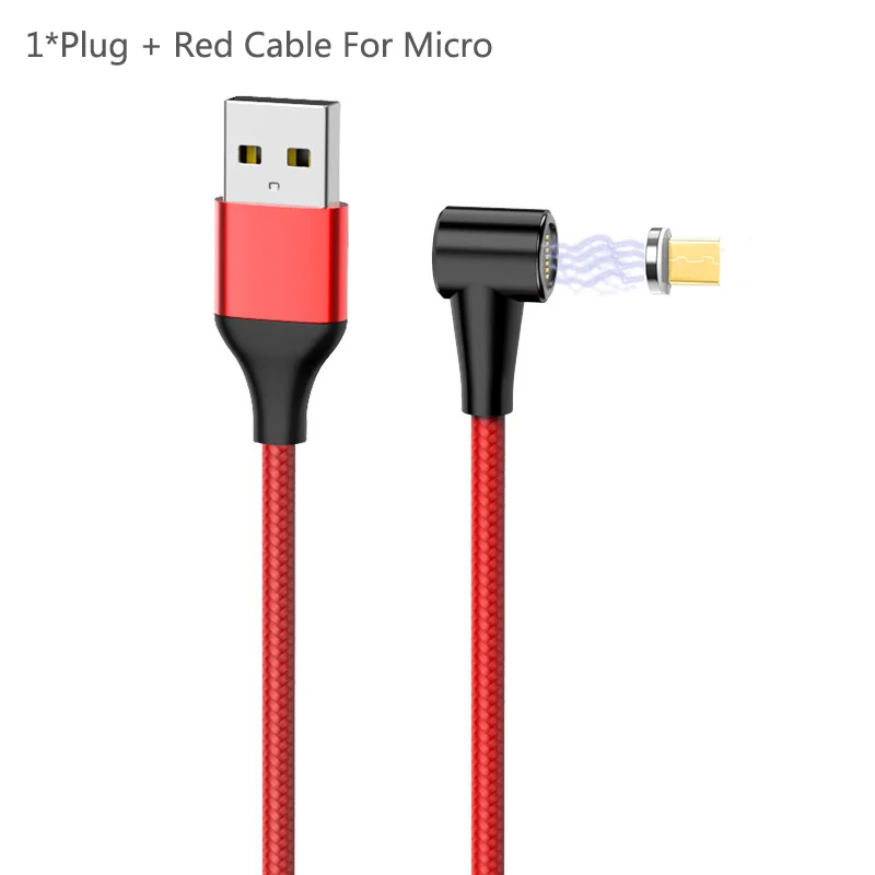 1 м Магнитный кабель Micro usb type C для быстрой зарядки Microusb type-C Магнитный зарядный провод usb c для iphone X Xs usb кабель chargeur - Цвет: Red For Micro