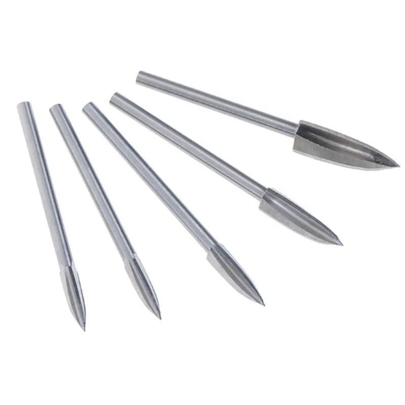 

5pcs/set 3mm Shank Wood Carving Engraving Drill Bit Milling Cutter Knife HSS Sharp Edges Woodworking Tools