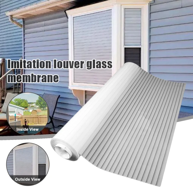 1-Way Vision Horizontal Glass Blinds Static Glue-free Office Home Window Sticker Light Transmission JS23 | Дом и сад