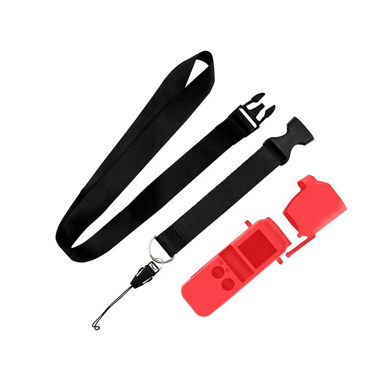 

3 in 1 Soft Silicone protective case Cover with Neck Strap Lanyard Set For DJI OSMO Pocket Handheld Gimbal Camera Accessories