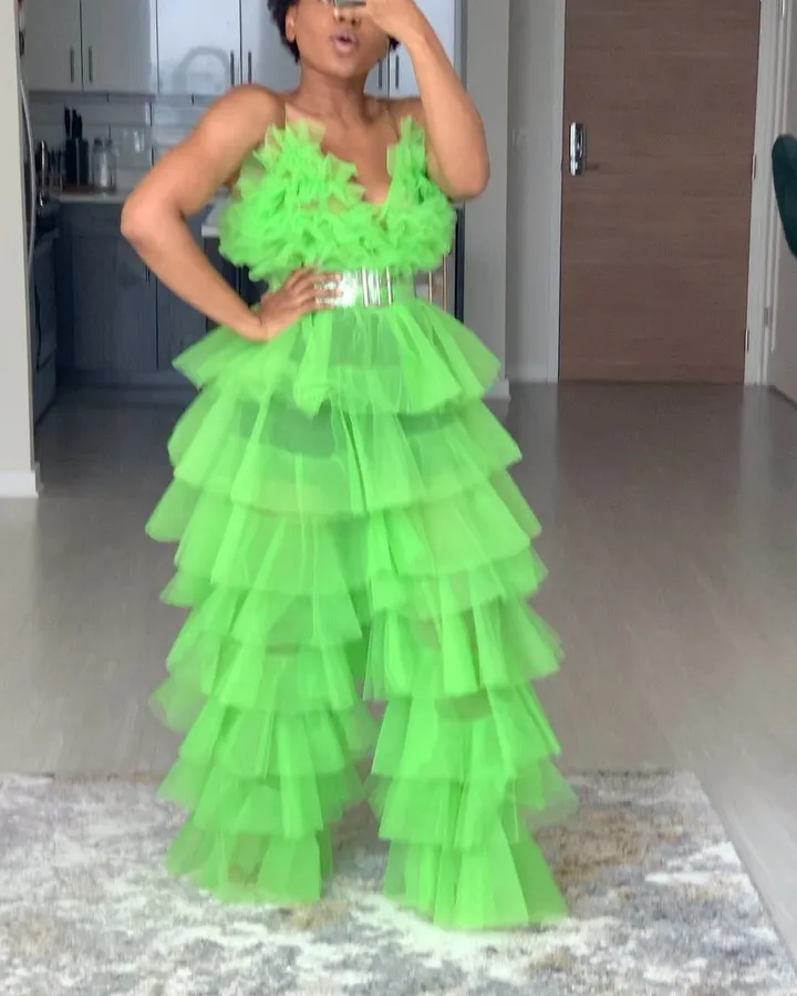 Unique Women Two Pieces Tulle Tops And Pants Party Cocktail Prom Separates Women Long Tulle Pants Ruffled Tulle Tops