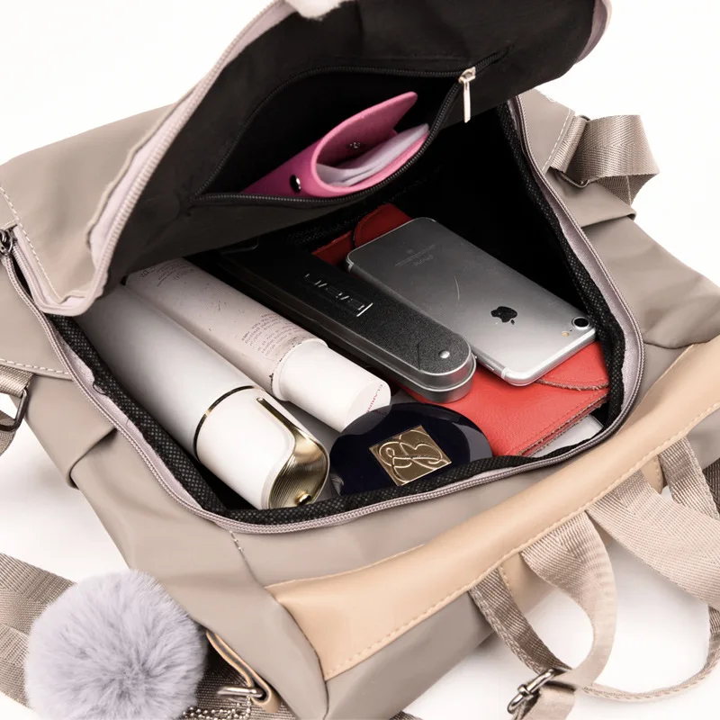 

Anti-theft Backpack Female 2021 New Korean Version of Nylon Large Capacity Student Schoolbag Leisure Shopping Multifunctional