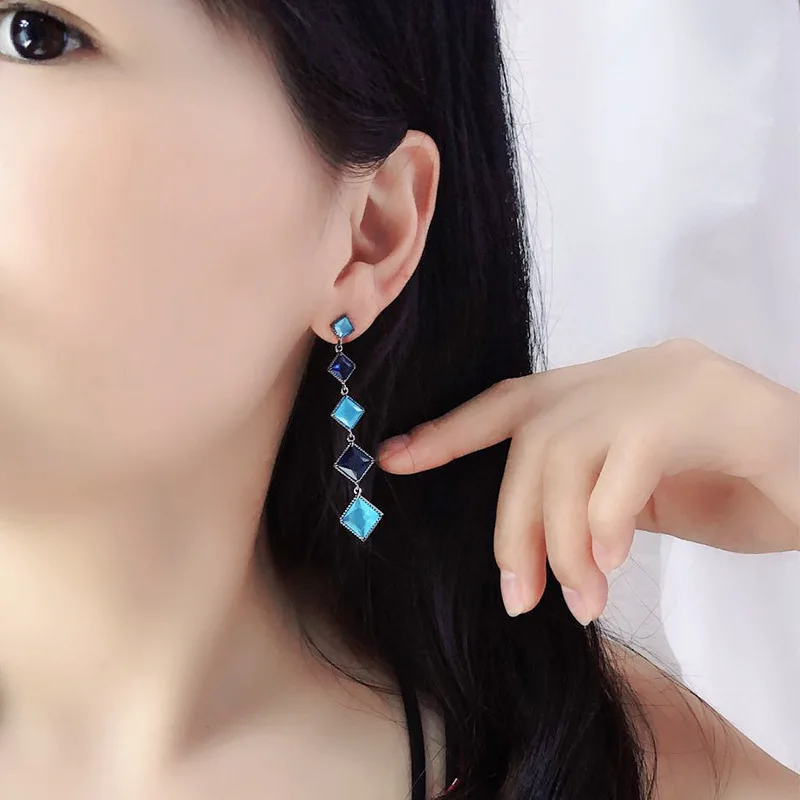 SWOUR новые модные ювелирные изделия S925 Серебряные иглы Кристалл геометрической