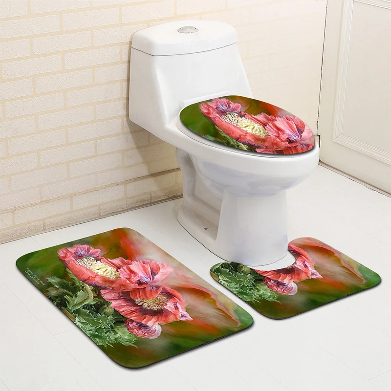 3 шт./компл. Туалет нескользящий ковер коврик Чехлы Ванная комната ковролин